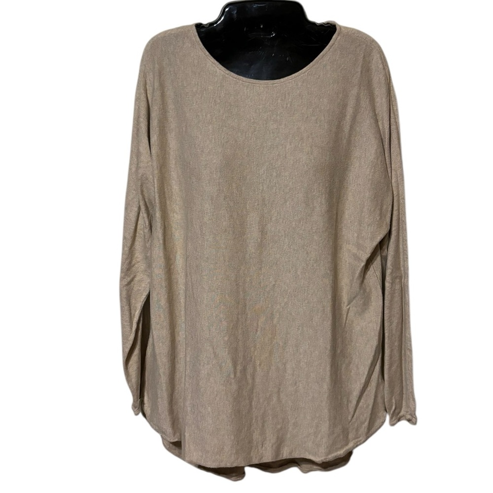 Michael Kors Size Large Cream Tan Tunic Lightweight Sweater Long Sleeves